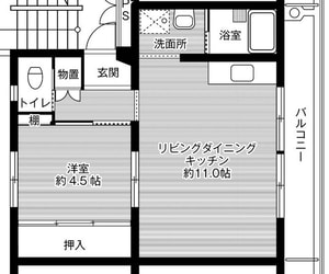 ビレッジハウス久手3号棟 (407号室)の物件間取画像